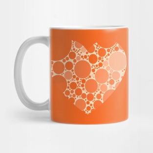 Warm Orange Polka Dots Heart Mug